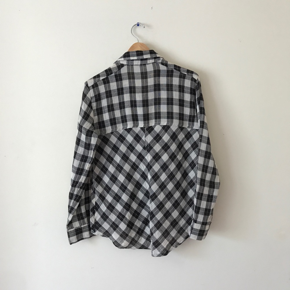 Free People Checkered Plaid Lace Up Shirt NWT - Picture 8 of 8